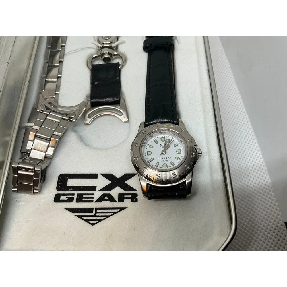 Desirable CX Gear watch set by Colibri, original tin papers, new old stock, runs